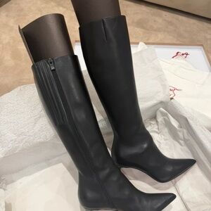 Christian Louboutin Black Knee-High Heeled Boots